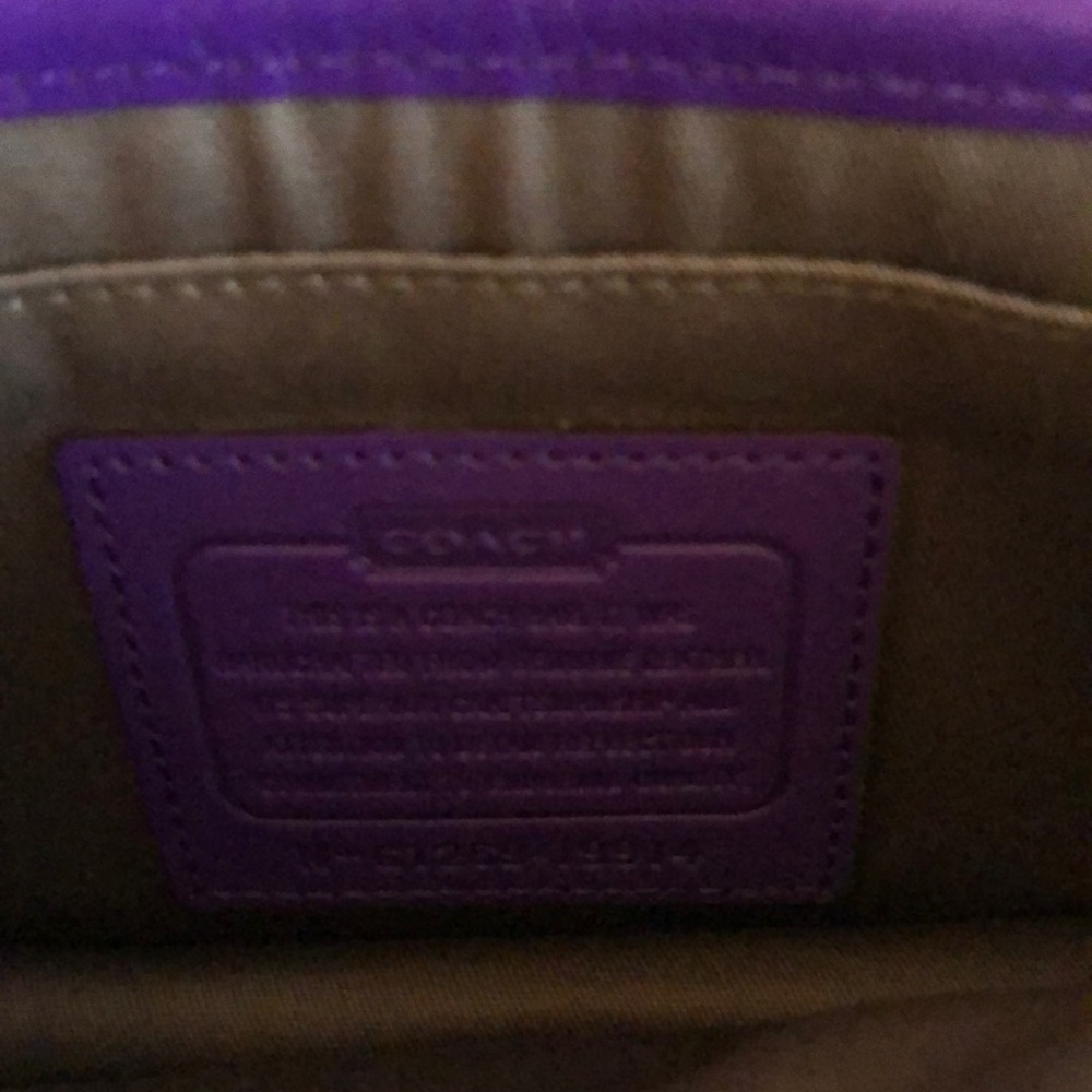 Coach Royal Purple Leather Crossbody Shoulder Bag — NWOT - Picture 6 of 8